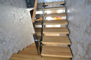 Metalltrepp tamme liimpuidust karpastmetega.