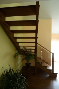 Klaasist piiretega puittrepp